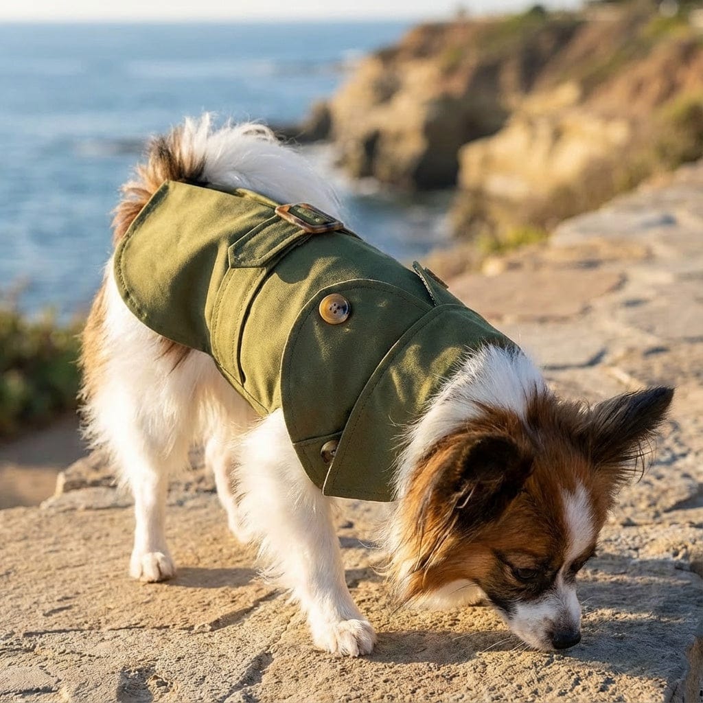 Dogs and Cats Boutique fall-winter-coats Button Belted Dog Coat