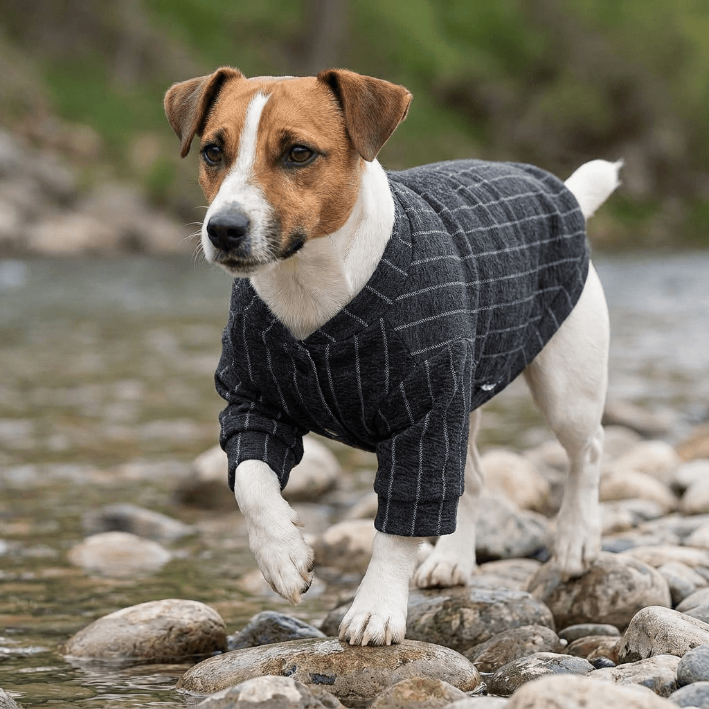 Dogs and Cats Boutique fall-winter-sweaters Dark Grey / S Striped Baseball Dog Jacket