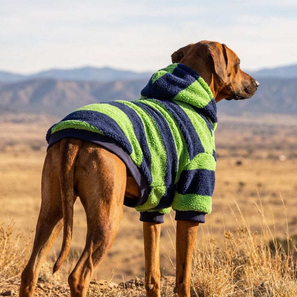 Dogs and Cats Boutique spring-summer-sweaters Blue & Green Stripes / 2XL Nordic Stripe Sherpa Hoodie