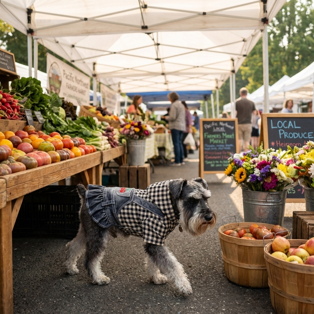 Striped Embroidered Denim Dog Skirt