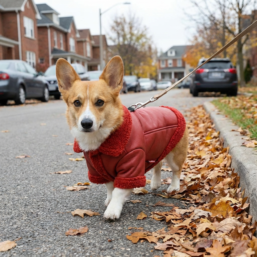 Faux Leather Dog Jacket