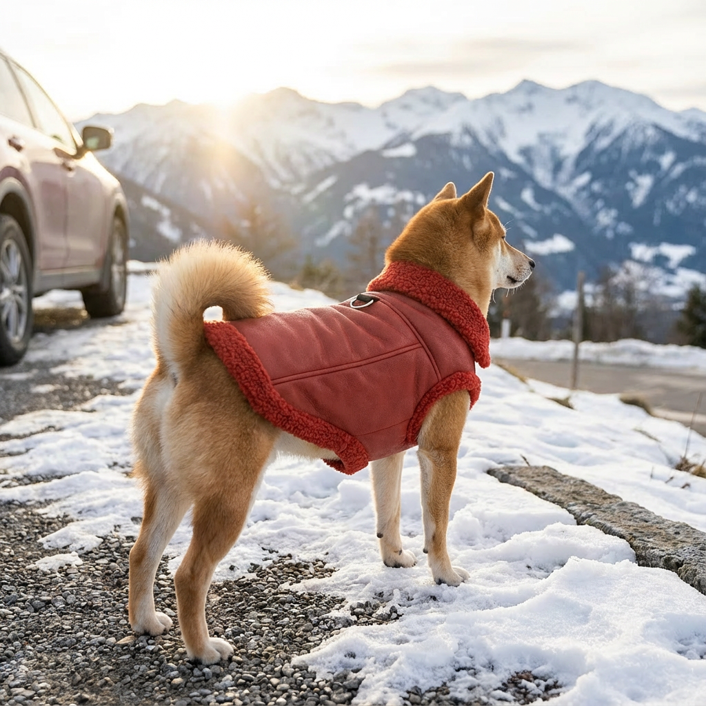 Faux Leather Dog Jacket