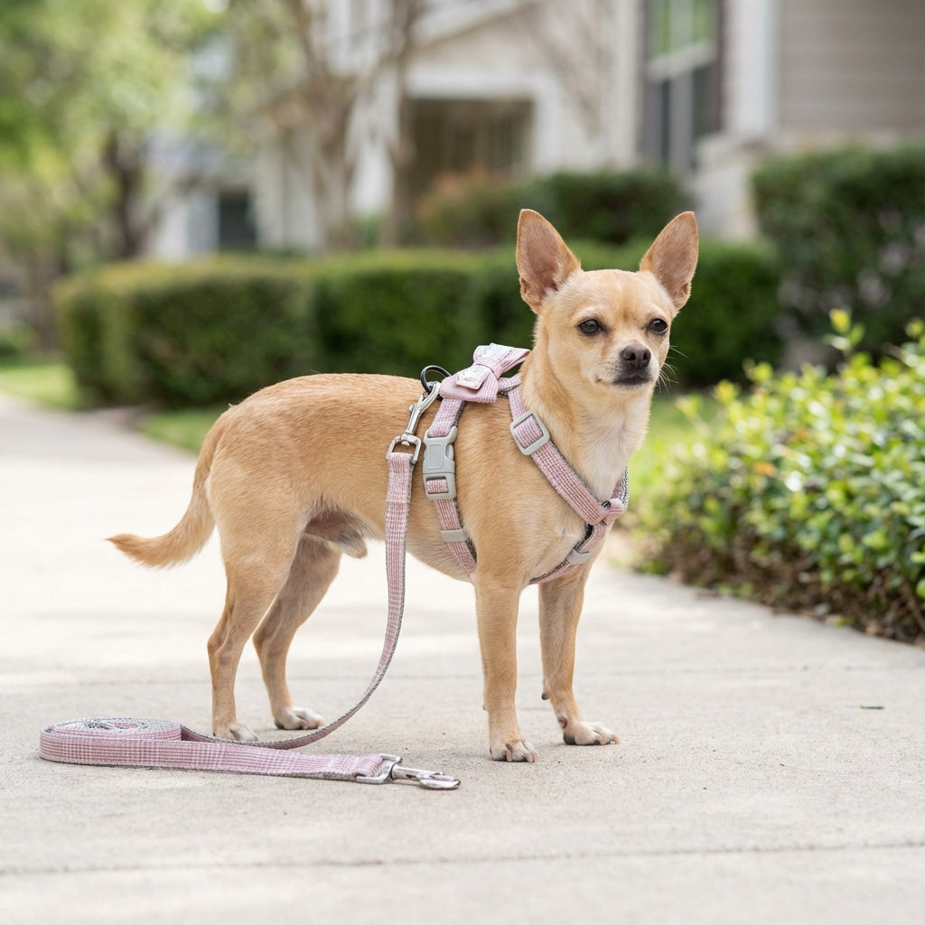 Plaid Bowknot Dog Harness