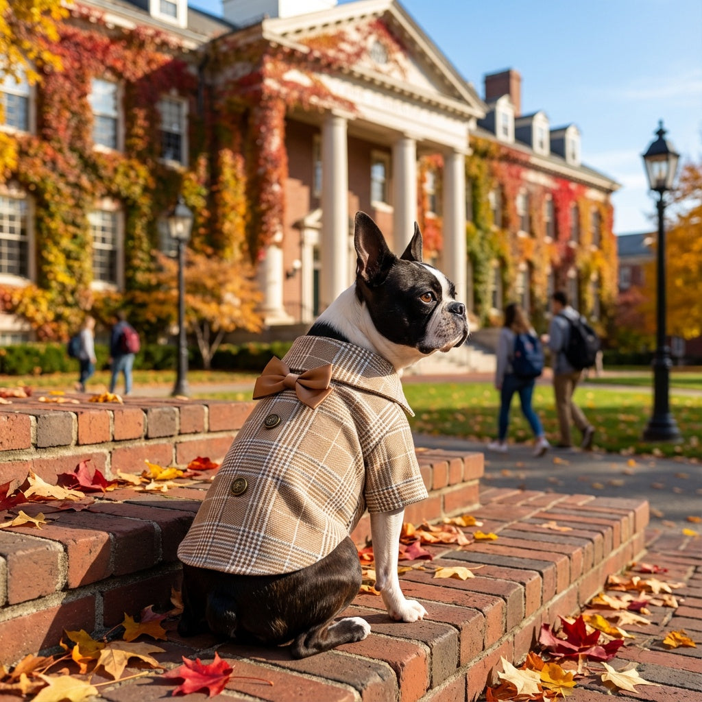 Plaid Bowknot Dog Clothes