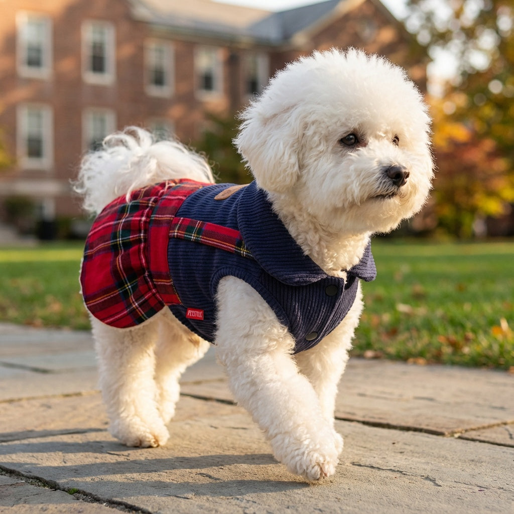 Going To College Plaid Dog Sweater Skirt