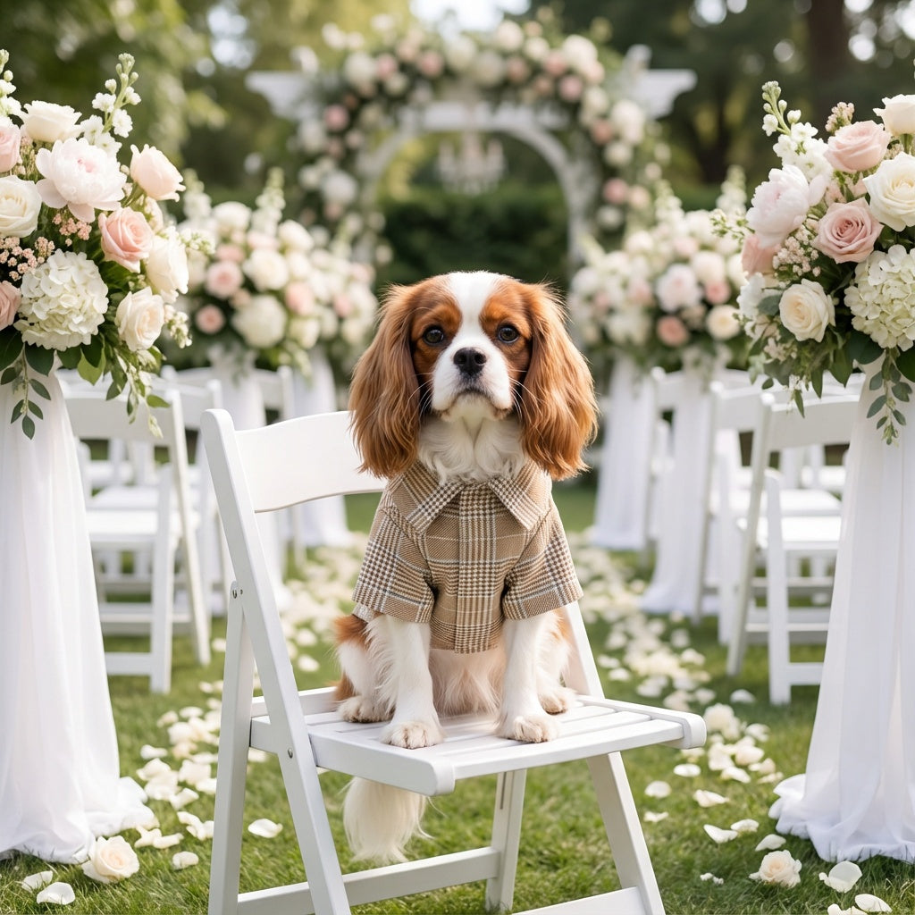 Plaid Bowknot Dog Clothes