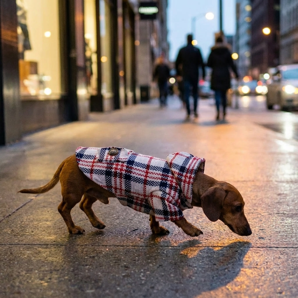 Plaid Hooded Dog Coat