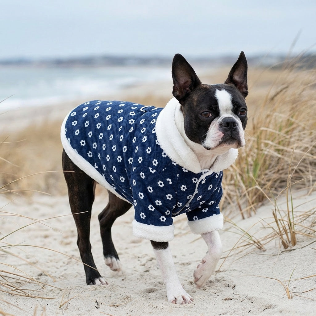 Furry Fiesta Corduroy Winter Dog Coat