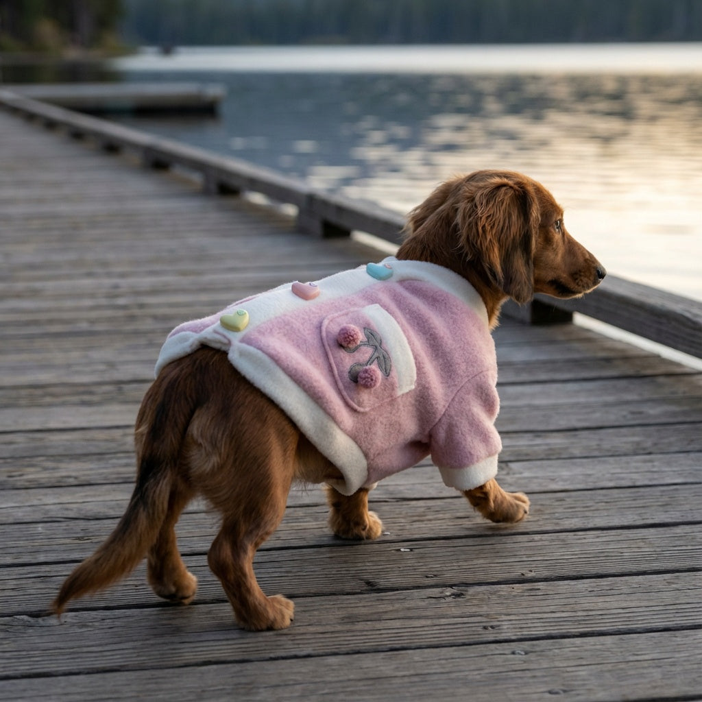 Heart And Flowers Dog Sweater