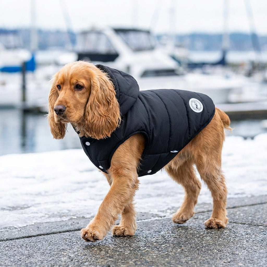 Hooded Ribbed Warm Dog Jacket