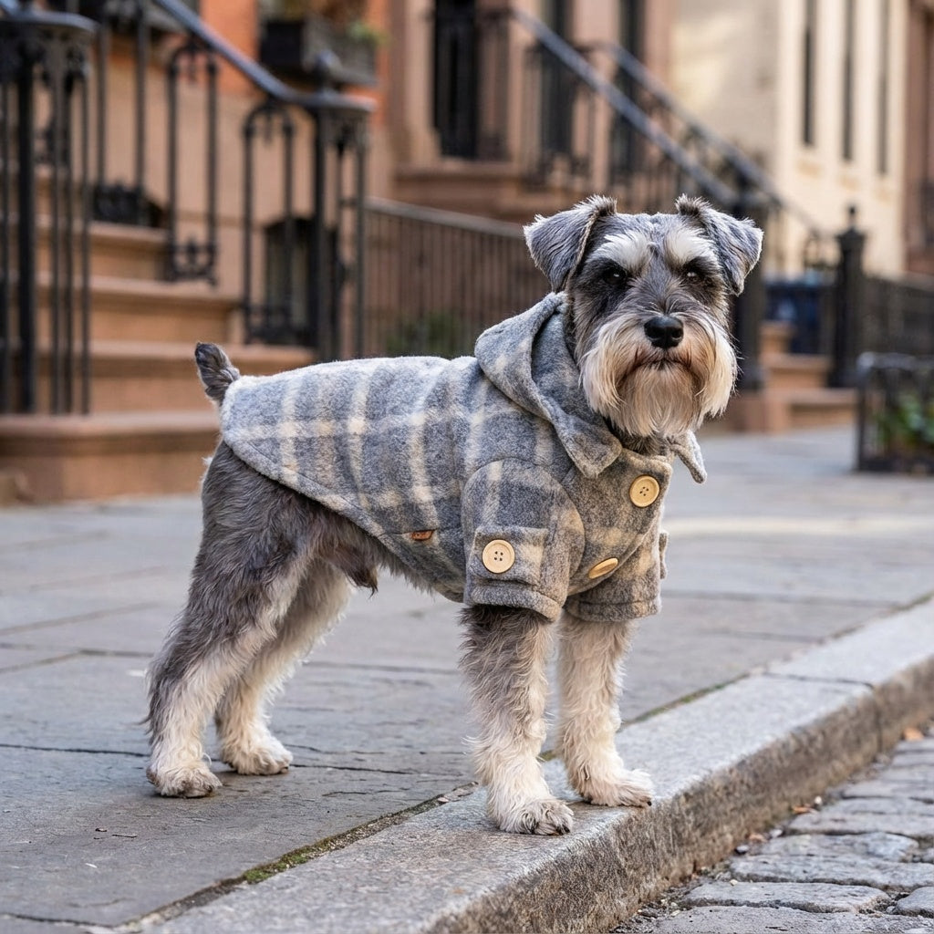 Furtastic Hooded Plaid Dog Coat