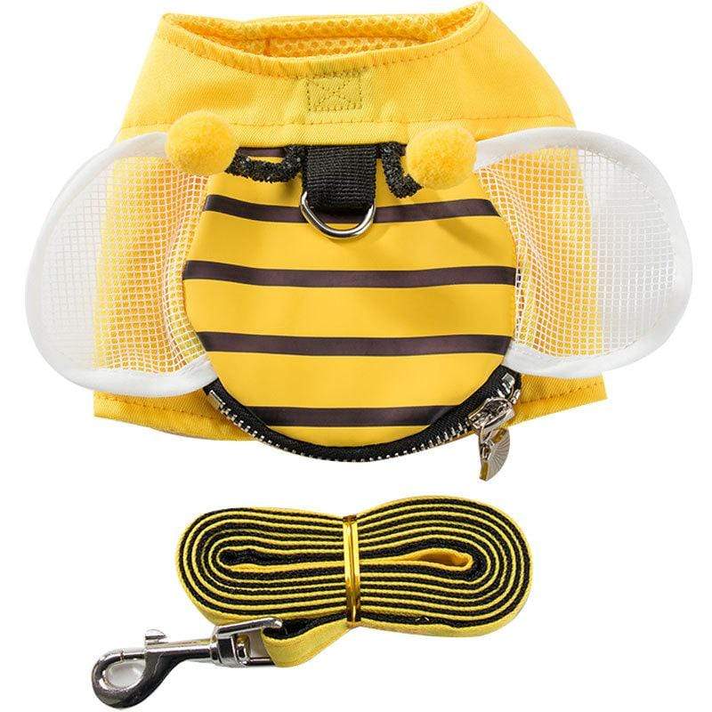 Dogs and Cats Boutique 11 Striped Bee Dog Harness With Leash