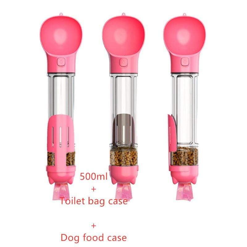 Dogs and Cats Boutique 14 Pink / 500ml Set Outdoor Portable Pet 3 in 1 Water Bottle