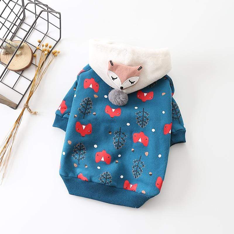 Dogs and Cats Boutique 2 Blue / S Christmas Tree Printed Dog Top