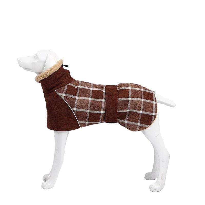 Dogs and Cats Boutique 5 Brown / S Wool Plaid Dog Coat