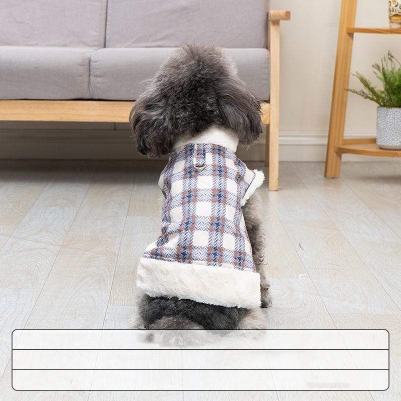 Dogs and Cats Boutique 5 Plaid Blue / XS Button Up Dog Winter Coat