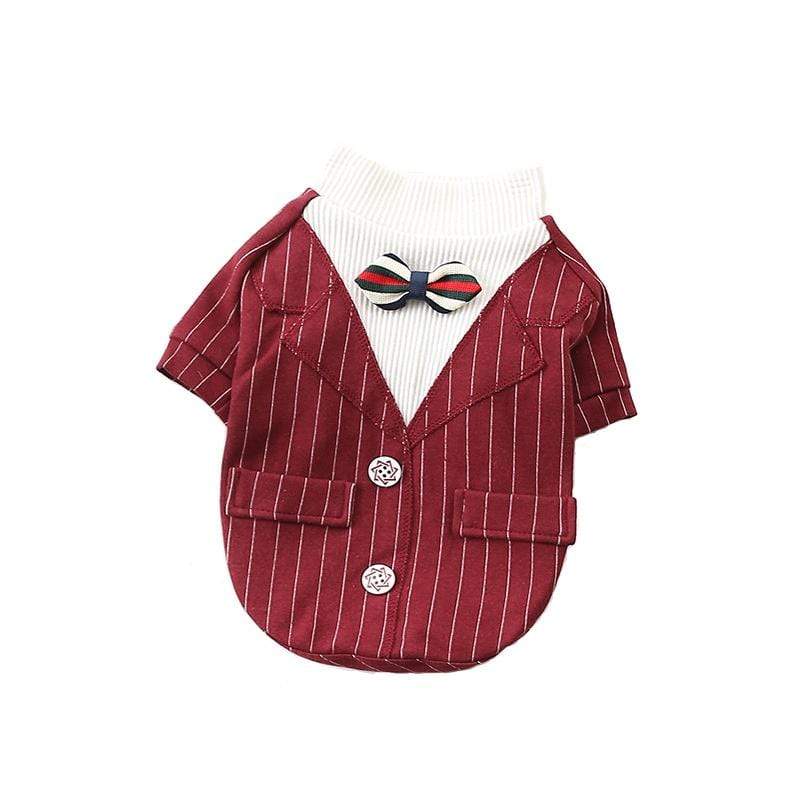 Dogs and Cats Boutique 6 Red bar / L Striped Cotton Autumn And Winter Dog Top
