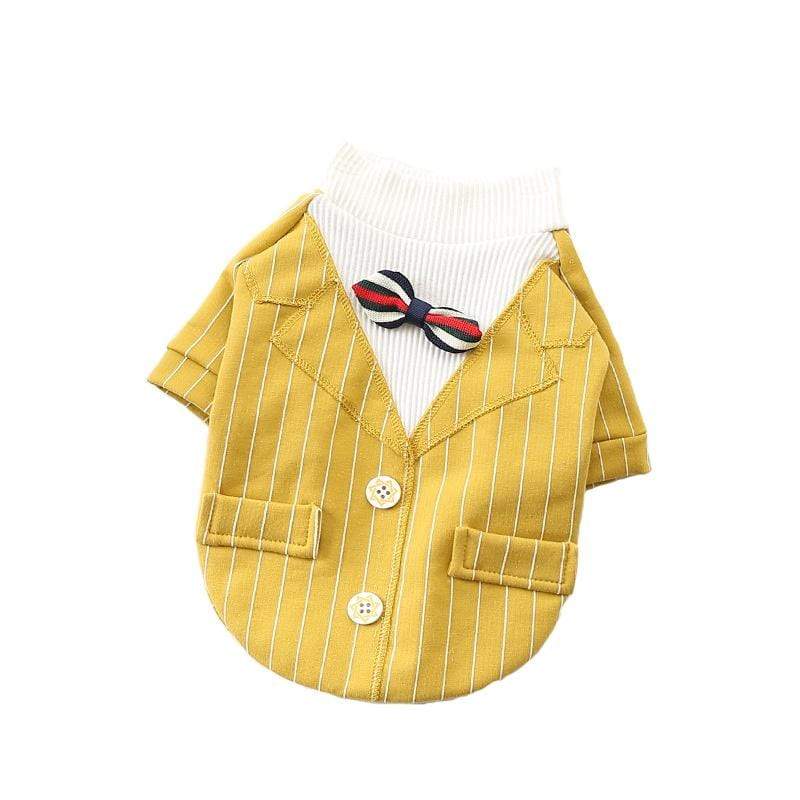 Dogs and Cats Boutique 6 Yellow stripe / XL Striped Cotton Autumn And Winter Dog Top